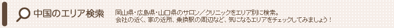 ブライダルエステサロン 中国のエリア検索