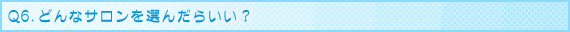 �u���C�_���G�X�eQ&A Q6.�ǂ�ȃT������I�񂾂炢���H
