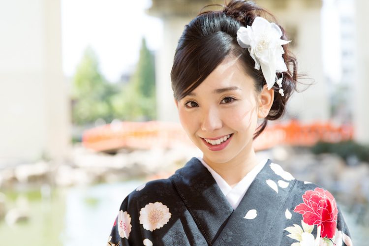 Beautiful asian kimono woman