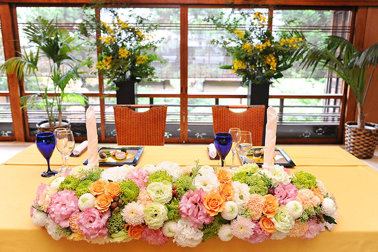 結婚式　高砂　造花