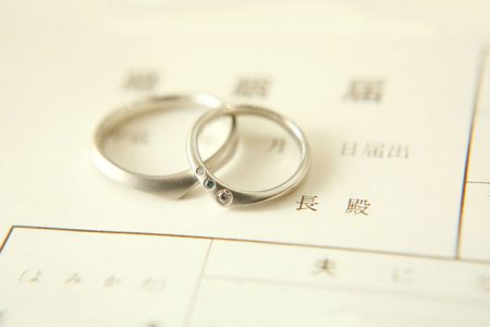 結婚指輪と婚姻届
