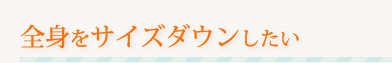 全身サイズダウンしたい