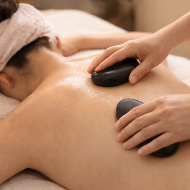 オアシス・さくら ストーンエステで温熱効果